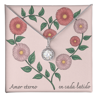 Amor Eterno en Cada Latido- Esperanza Eterna- Corazón Floral Rosa 