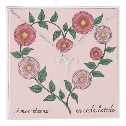 Amor Eterno en Cada Latido- Zodiac- Pink Floral Heart