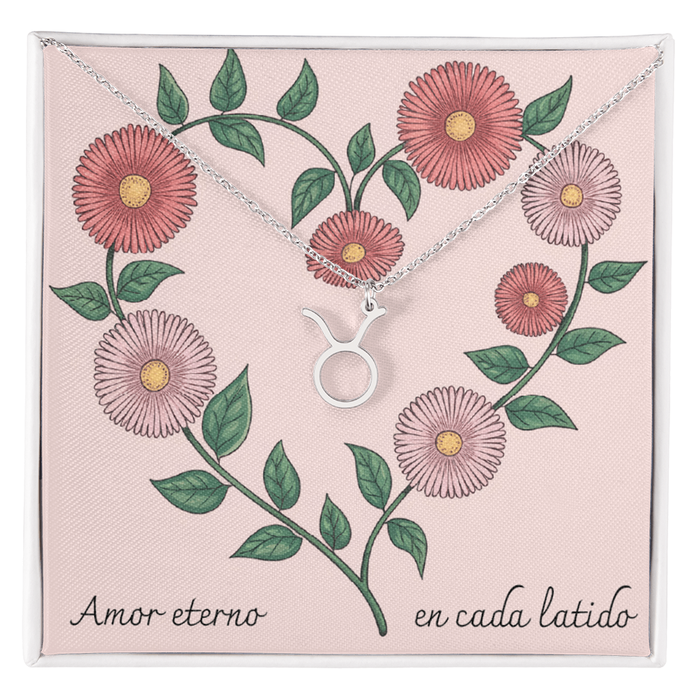 Amor Eterno en Cada Latido- Zodiac- Pink Floral Heart