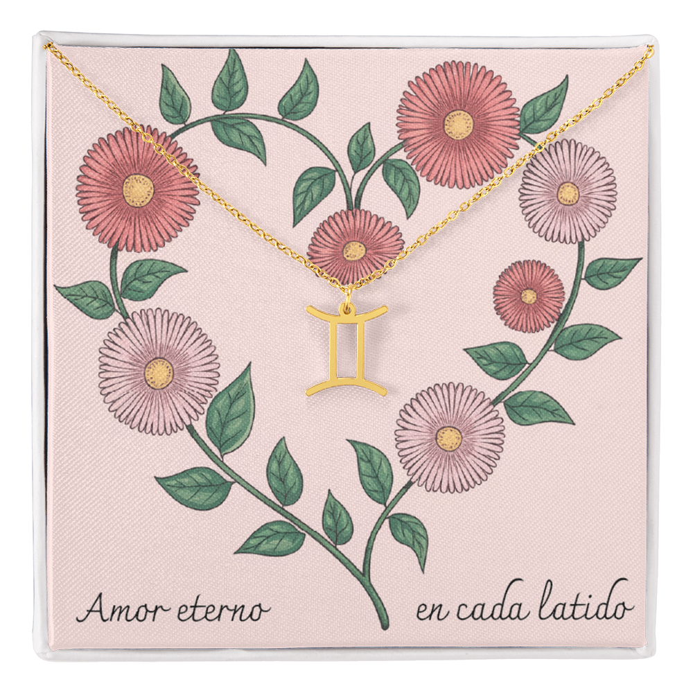 Amor Eterno en Cada Latido- Zodiac- Pink Floral Heart