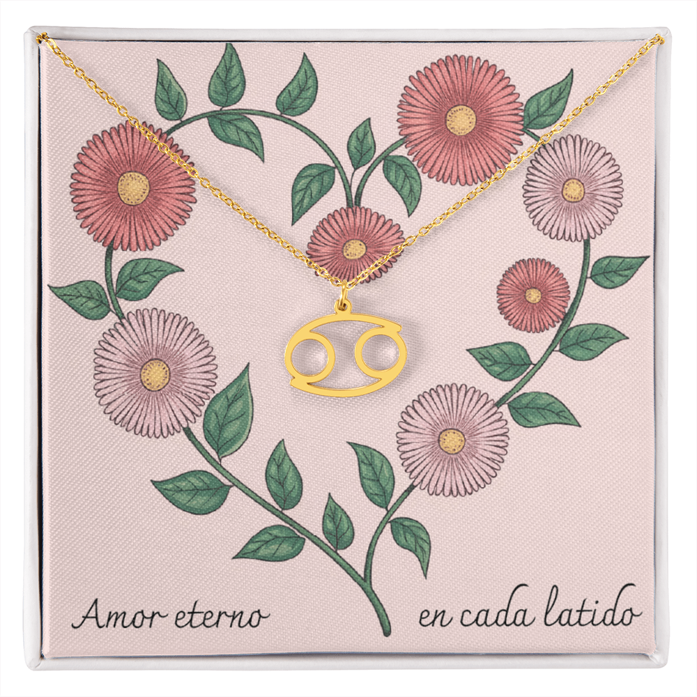 Amor Eterno en Cada Latido- Zodiac- Pink Floral Heart