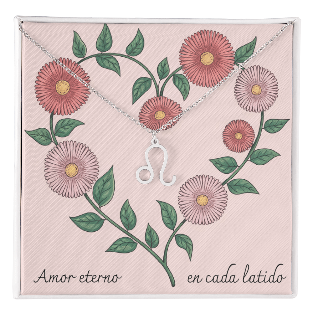 Amor Eterno en Cada Latido- Zodiac- Pink Floral Heart