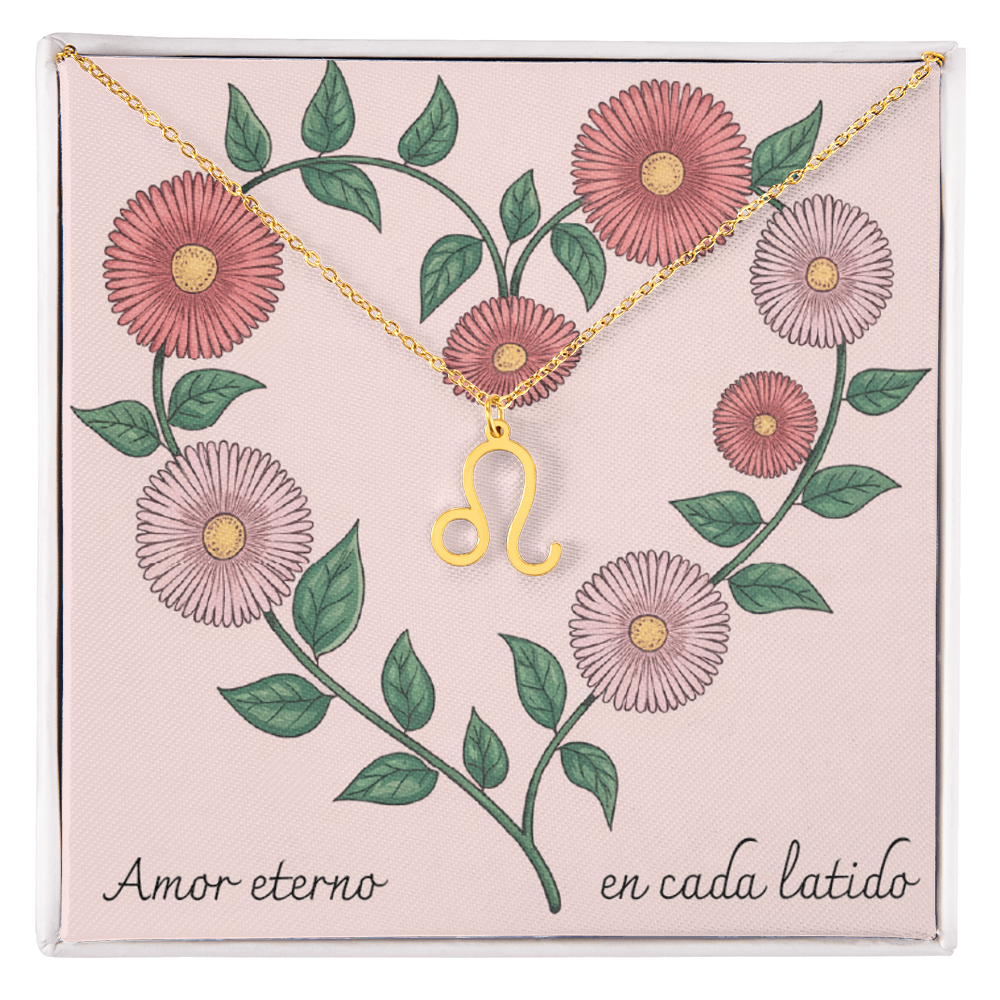 Amor Eterno en Cada Latido- Zodiac- Pink Floral Heart