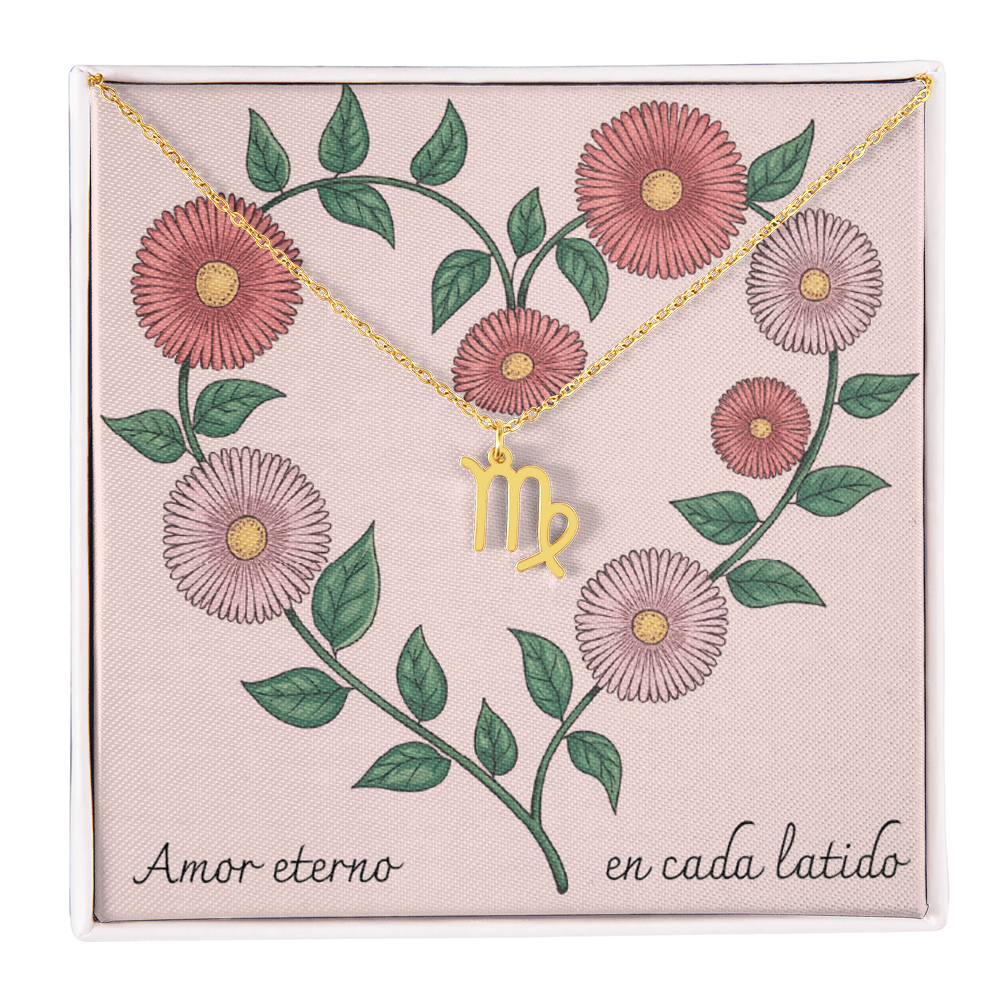 Amor Eterno en Cada Latido- Zodiac- Pink Floral Heart