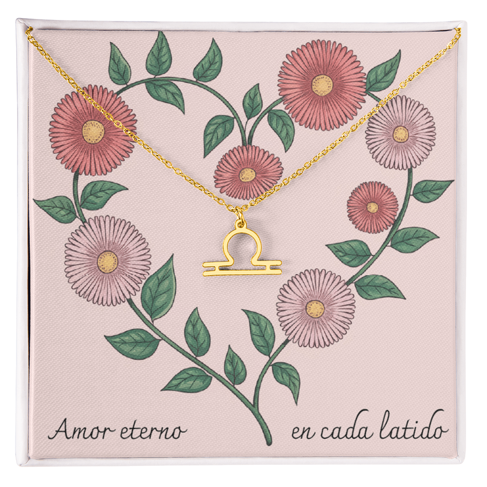 Amor Eterno en Cada Latido- Zodiac- Pink Floral Heart