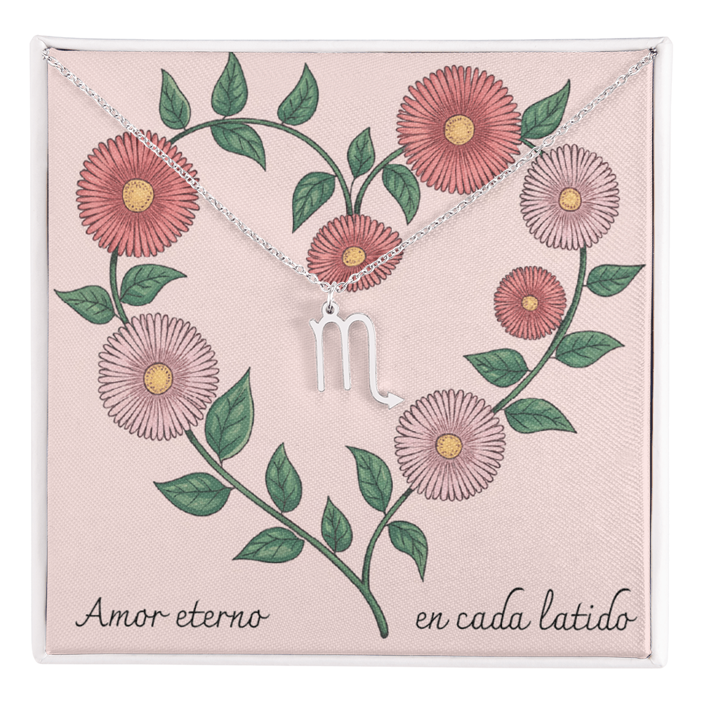 Amor Eterno en Cada Latido- Zodiac- Pink Floral Heart