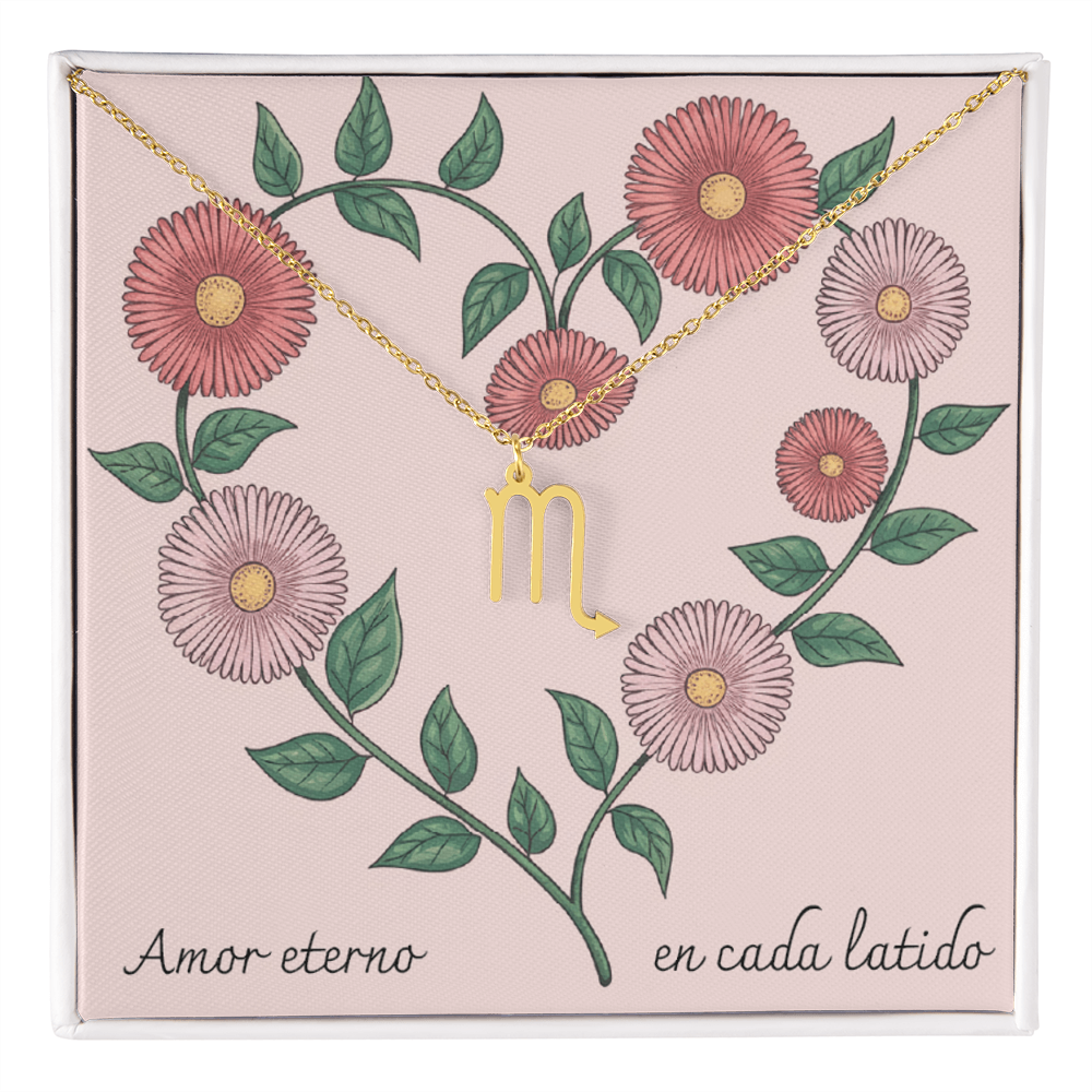 Amor Eterno en Cada Latido- Zodiac- Pink Floral Heart