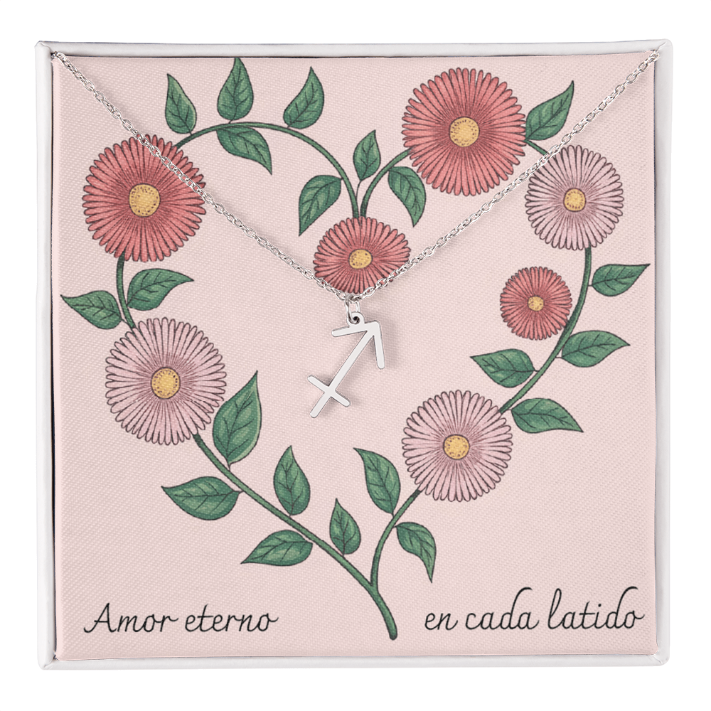 Amor Eterno en Cada Latido- Zodiac- Pink Floral Heart