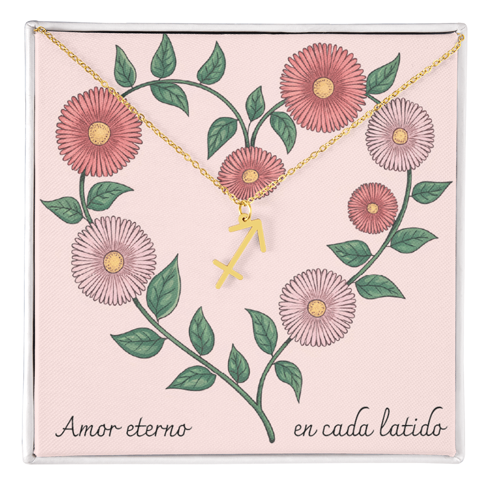 Amor Eterno en Cada Latido- Zodiac- Pink Floral Heart